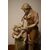 Antica grande scultura in porcellana Royal Dux Bohemia del 1800 raffigurante famiglia tradizionale
