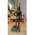 SCULTURA IN BRONZO DAVIDE E GOLIA CON BASE IN MARMO FINE XIX SECOLO