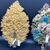 COPPIA DI PALME IN OTTONE SBALZATO POLICROMO - XIX SEC. 