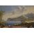 Coppia di paesaggi gouaches francesi del 1800 con bellissime cornici coeva
