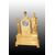 Parigina orologio da tavolo francese del 1800 in bronzo dorato stile Impero con dama 