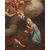 Olio su tela italiano di inizio 1700 raffigurante L'Annunciazione della Vergine Maria