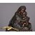 Antico orologio francese del 1800 raffigurante Maternità  in bronzo con base in marmo Madonna con bambino