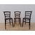 Gruppo tre sedie campagnole rustiche in legno-arte povera-da cucina-primi '900