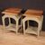 Pair of painted design bedside tables from the 80s