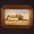 Signed painting landscape with a small house from the 20th century