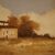 Signed painting landscape with a small house from the 20th century
