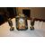 Trittico Orologio da tavolo con 2 vasi in marmo stile Art Decò di inizio 1900