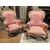 PANC153 - N. 2 Poltrone dorate con tessuto rosso, mis. cm L 80 x P 80 x H 115