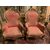 PANC153 - N. 2 Poltrone dorate con tessuto rosso, mis. cm L 80 x P 80 x H 115