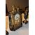 Trittico Orologio da tavolo con 2 vasi in marmo stile Art Decò di inizio 1900