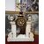 Louis XVI clock with porch in white and black marble and gilded bronze     