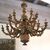 Large and particular chandelier in carved and lacquered wood     