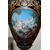Vaso in porcellana blu con finiture in bronzo dorato