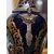 Vaso in porcellana blu con finiture in bronzo dorato