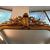 Specchiera rettangolare in legno dorato con fregi