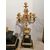 Orologio e candelabri in bronzo dorato trittico Francia seconda metà '800