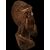 Grande Scultura Lignea dell'800: Testa di Africano con Decori Dorati