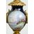 Trittico di orologio antico Napoleone III Francese in bronzo dorato e porcellana di Sevres. Periodo XIX secolo.
