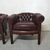 Coppia di poltrone inglese chesterfield vintage originale in pelle marrone 