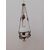 Lampadario liberty in ottone e opalina - lampada ad olio - primi '900