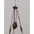 Lampadario liberty in ottone e opalina - lampada ad olio - primi '900