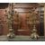  LAMP239 - Coppia di candelieri in bronzo dorato, misure cm L 55 x P 55 x H 95  