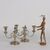 Coppia di Candelabri in Argento Pampaloni Franco Firenze Italia Metà '900