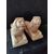 Coppia di leoni veneziani in marmo - stile neogotico - 30 x 12 cm