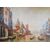 Olio su tela Italiano Raffigurante Scena di Venezia Antonio Molinari 1902 - 1995