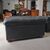 Panca chesterfield inglese originale vintage in pelle nera antracite 