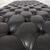 Panca chesterfield inglese originale vintage in pelle nera antracite 