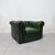 Poltrona chesterfield club vintage inglese originale in pelle verde smeraldo 