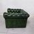 Poltrona chesterfield club vintage inglese originale in pelle verde smeraldo 