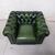Poltrona chesterfield club vintage inglese originale in pelle verde smeraldo 