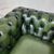Poltrona chesterfield club vintage inglese originale in pelle verde smeraldo 