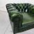 Poltrona chesterfield club vintage inglese originale in pelle verde smeraldo 