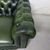 Poltrona chesterfield club vintage inglese originale in pelle verde smeraldo 