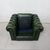 Poltrona chesterfield club vintage inglese originale in pelle verde smeraldo 