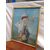 Quadro pastello raffigurante donna datato 1873 Francia cornice foglia oro