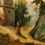 Painting countryside landscape oil on canvas from 19th century
