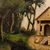 Painting countryside landscape oil on canvas from 19th century