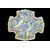 Vaso centrotavola in maiolica a tre piedi con decoro a cherubini e motivi vegetali.Minghetti Bologna.