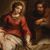 Dipinto fiammingo religioso Sacra Famiglia del XVIII secolo