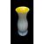 Vaso a’tromba’in vetro inciso incamiciato grigio-giallo.Salviati,Murano.