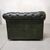 Divano Chesterfield 3 posti club vintage inglese originale in pelle verde 