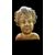 Busto di bambino in legno intagliato e dorato a mecca.
