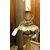  LAMP242 - Candeliere in legno laccato e scolpito, misure cm L 32 x P 33 x H 172  