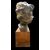 Busto di bambino in legno intagliato e dorato a mecca.