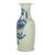VASO CINESE A BALAUSTRO IN PORCELLANA SMALTATA CELADON E BLU SOTTOCOPERTA